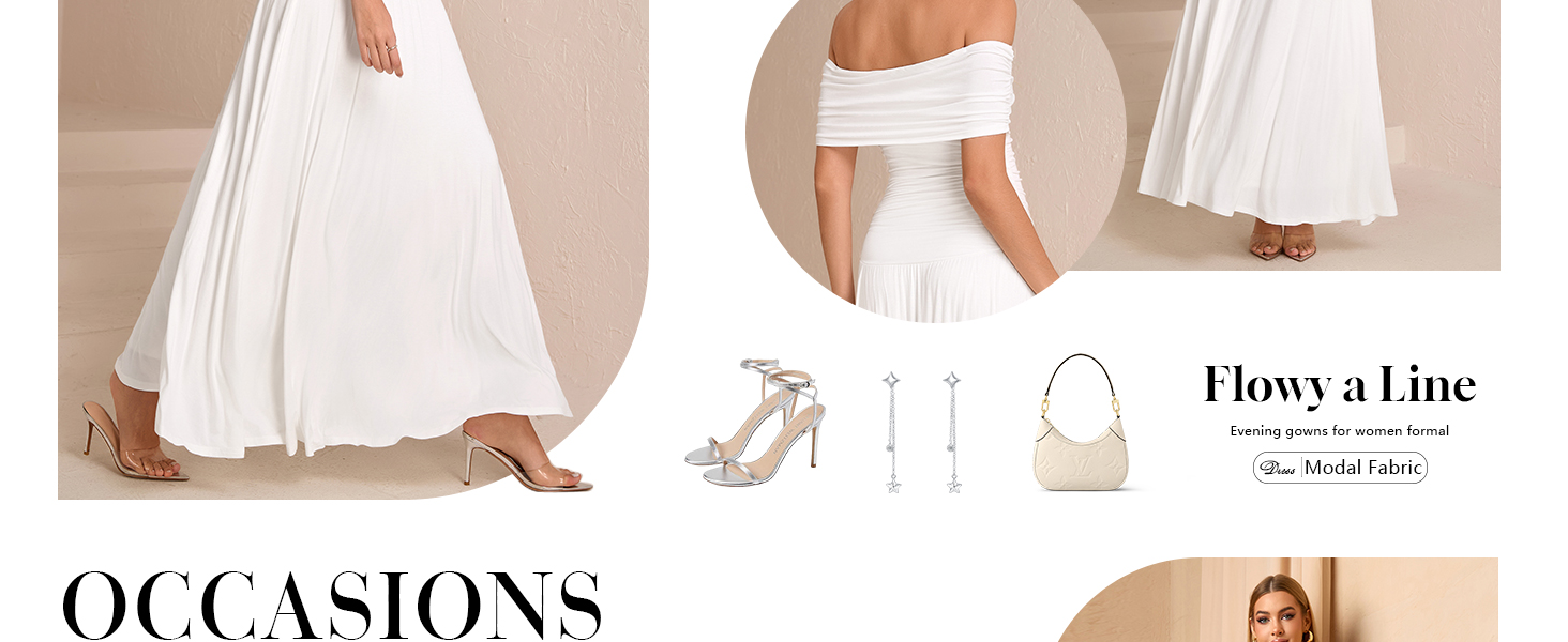 off shoulder pleated maxi dress