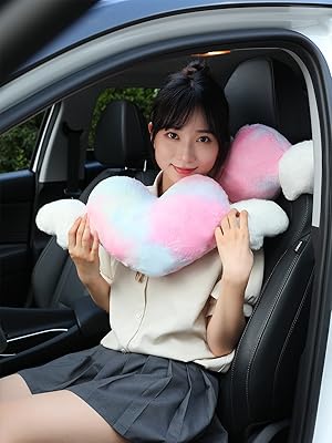 scream car accessories car seat headrest pink heart pillow head rest pillow for car car headrest