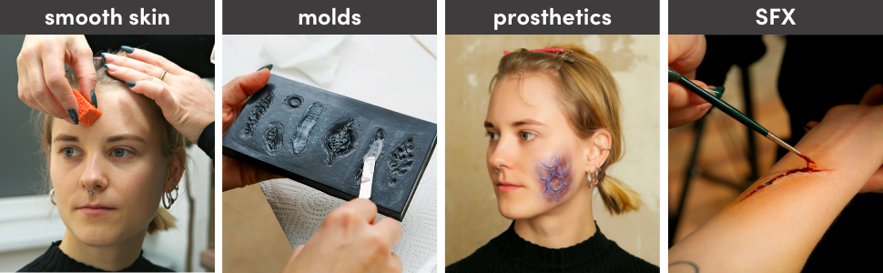 applications of Silicone Modeling Compound Kit, smooth skin, molds, prosthetics, sfx
