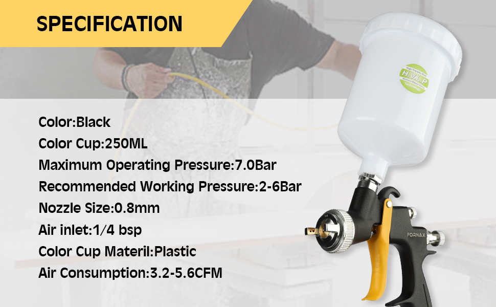 1.4mm Nozzle 600cc Professional Gravity Feed HVLP Paint Spray