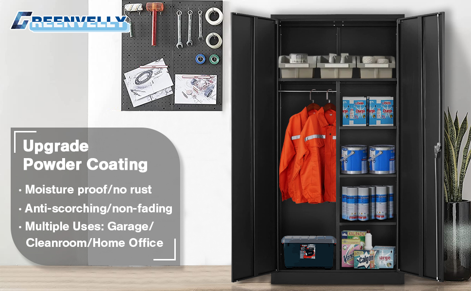 Greenvelly Metal Storage with Locking Doors,72