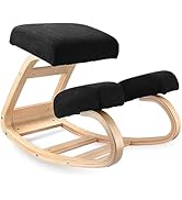 Moustache Kneeling Office Chair, Ergonomic Rocking Wood Knee Stool with Cushion Helps for Relievi...