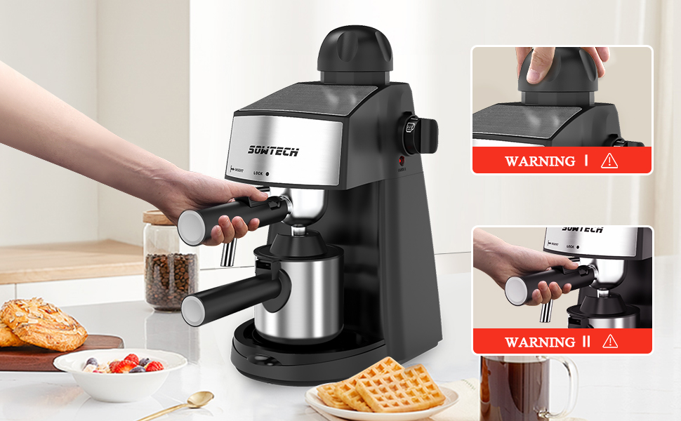 SOWTECH Steam Espresso Machine Espresso Maker Cappuccino Latte Machine with Steam