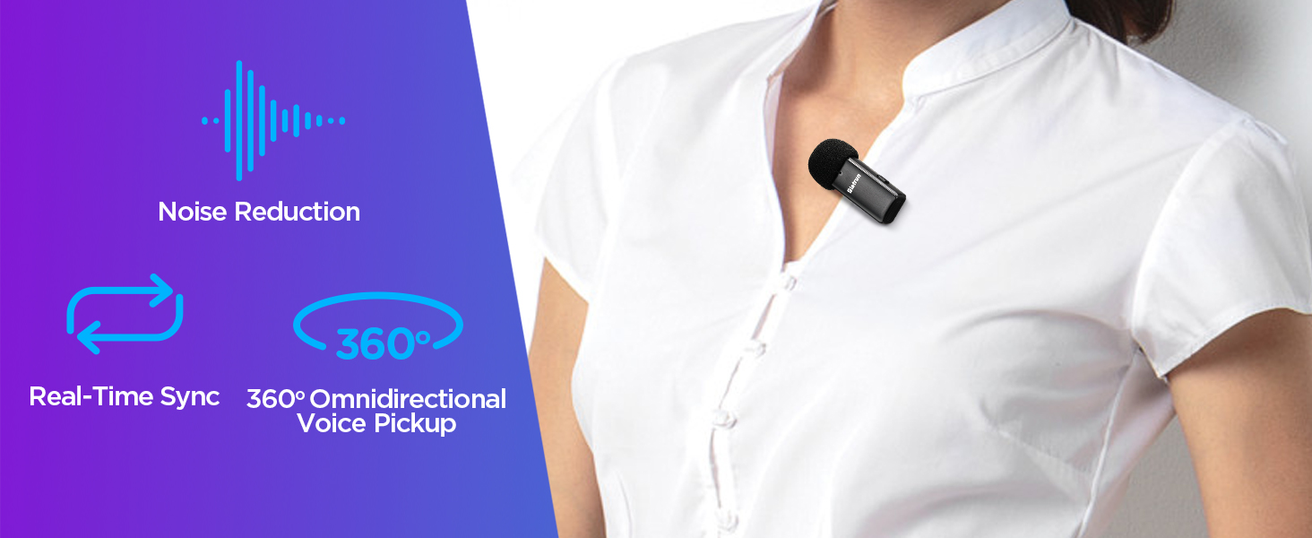 2 Pack Wireless Lavalier Microphone for iPhone iPad Only