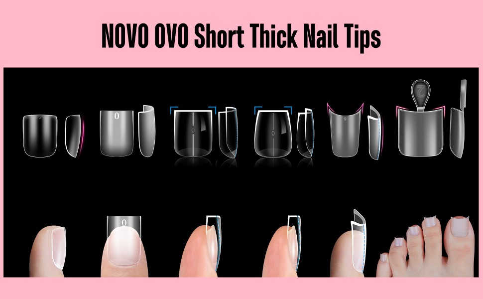 NOVO OVO Short thick nail tips