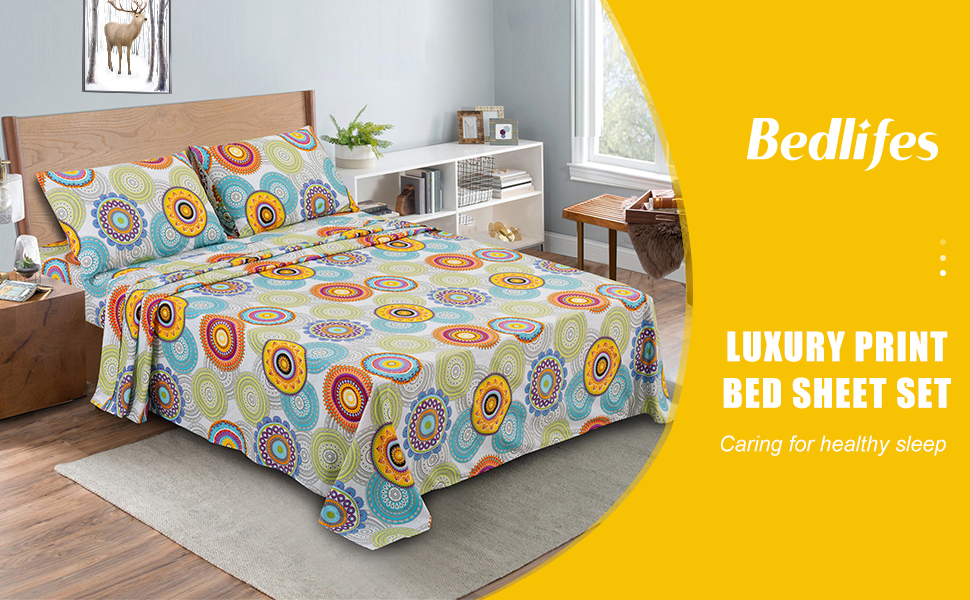 Bedlifes King Sheet Sets Ultra Soft Breathable Silky Bed