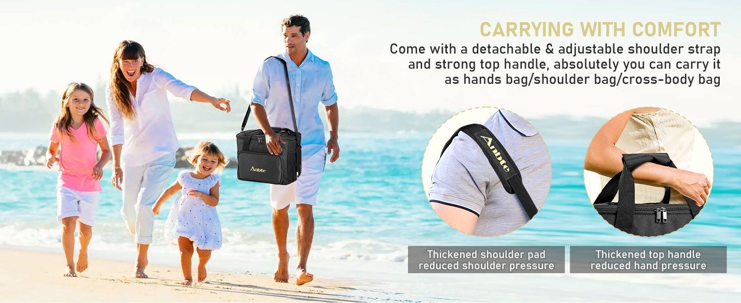 Anbte Soft Cooler Bag, 40 Cans Soft Sided Cooler Bag