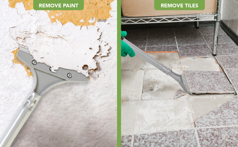 BLOSTM 5" Wallpaper Scraper Long Handle Heavy Duty Scraper Tool with