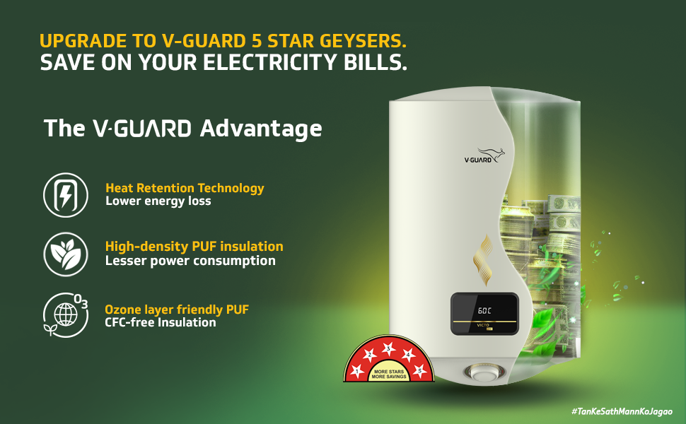 water heater geyser 5 star energy efficient