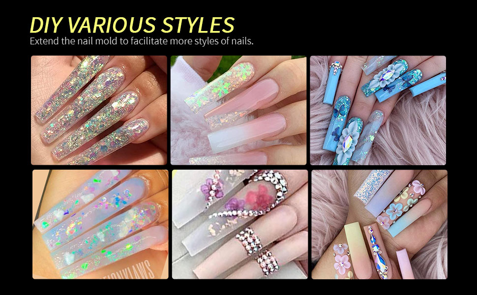 Extra long nail tips