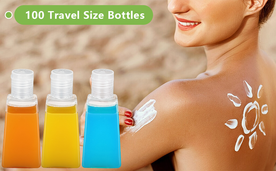 100PCS Travel Size Bottles 1oz Plastic Small Bottles 30 ml Mini Bottles