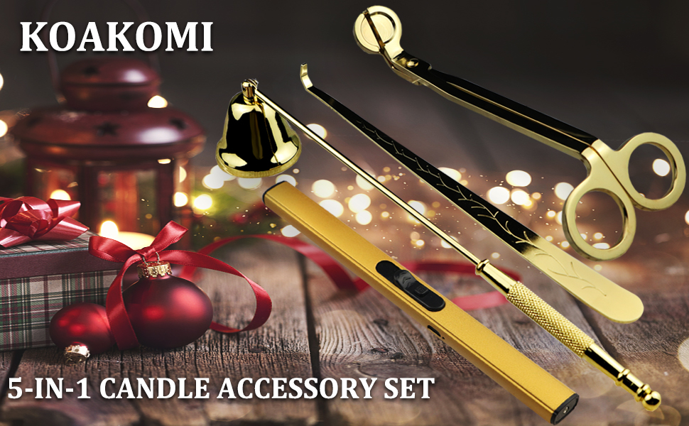 4 in 1 Candle Accessory Set, USB Rechargeable Lighter