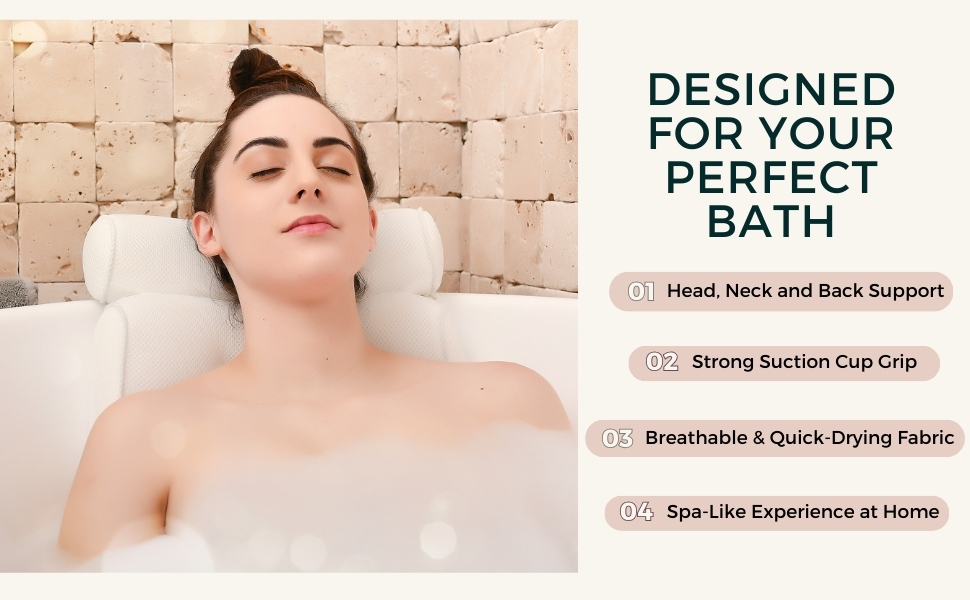 bath pillow luxury bathtub pillow - bath essentials for women relaxing