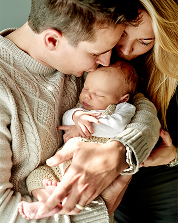 baby and parents