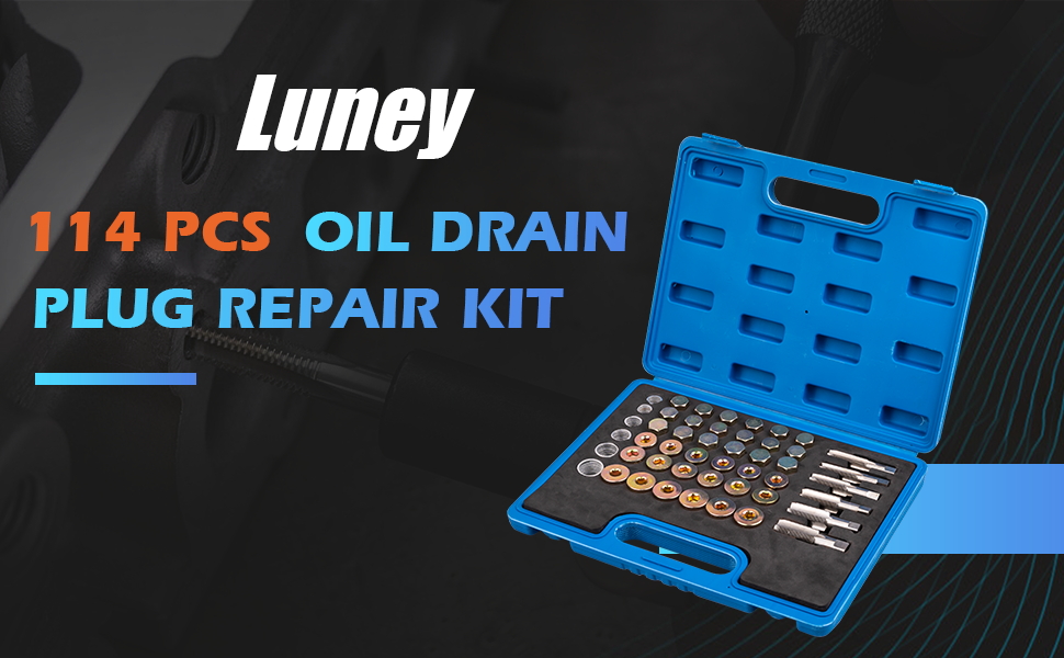 Luney 114PCS Oil Pan Drain Plug Repair Kit, Oil Drain Plug