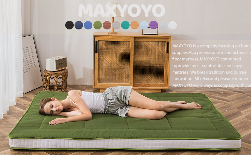 MAXYOYO Futon Mattress, Padded Japanese Floor Mattress Quilted Bed