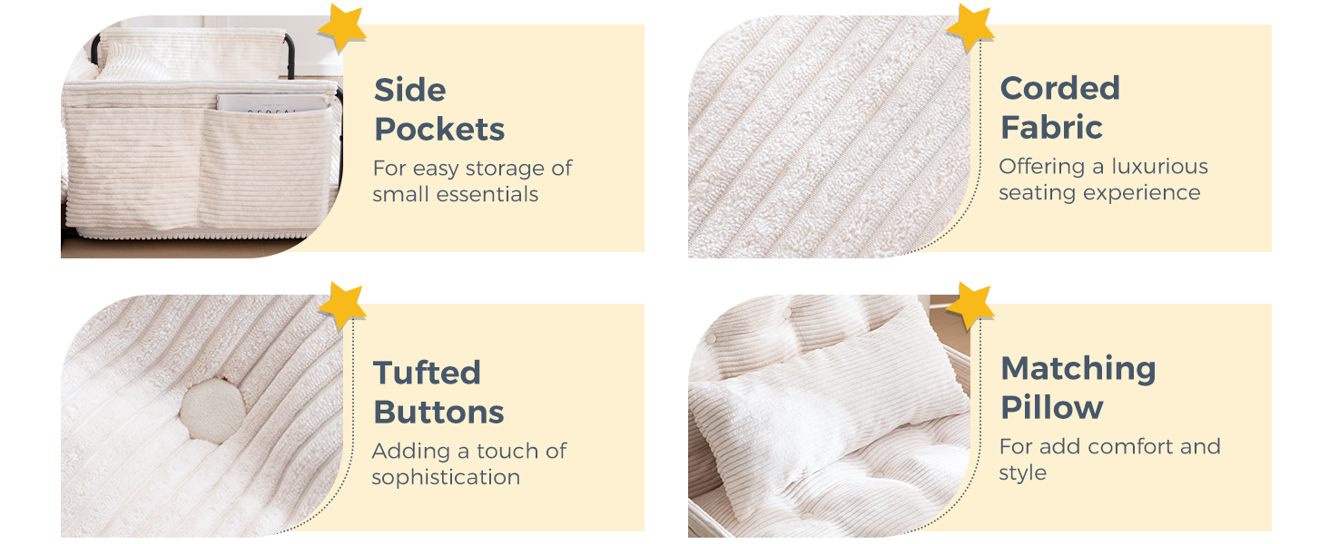 Adjustable Floor Sofa Couch with Pillow