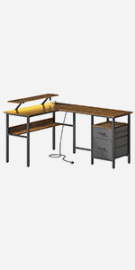 VASAGLE l shaped desk