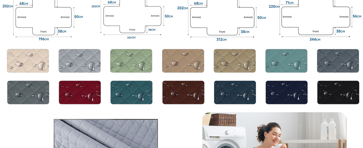 CYCMACO Housse Canapé 3 Places, Housses De Canapé Imperméable, Housse