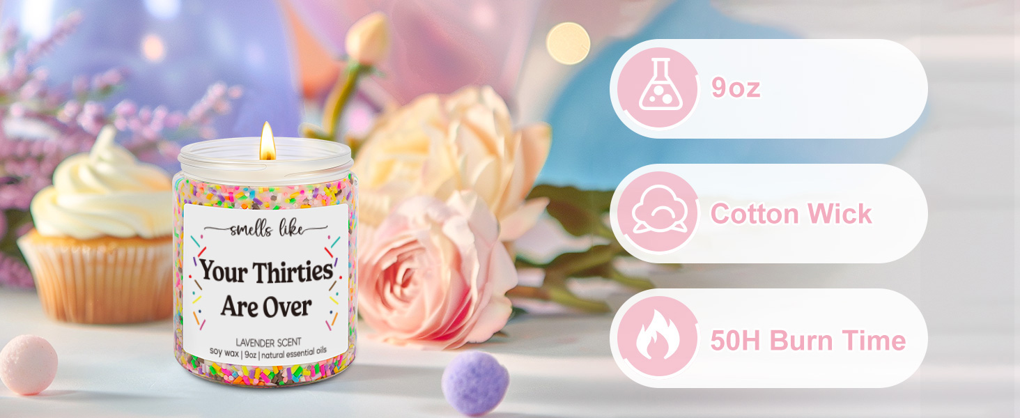 LEADO 40th Birthday Candle, 40th Birthday Gifts for Women