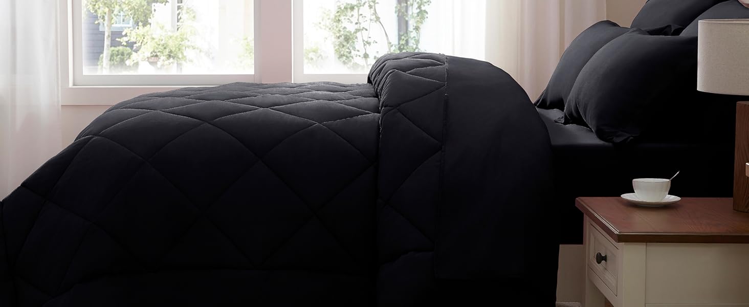 7 piece comforter set queen colchas para camas edredones kids girls light dorm college man woman