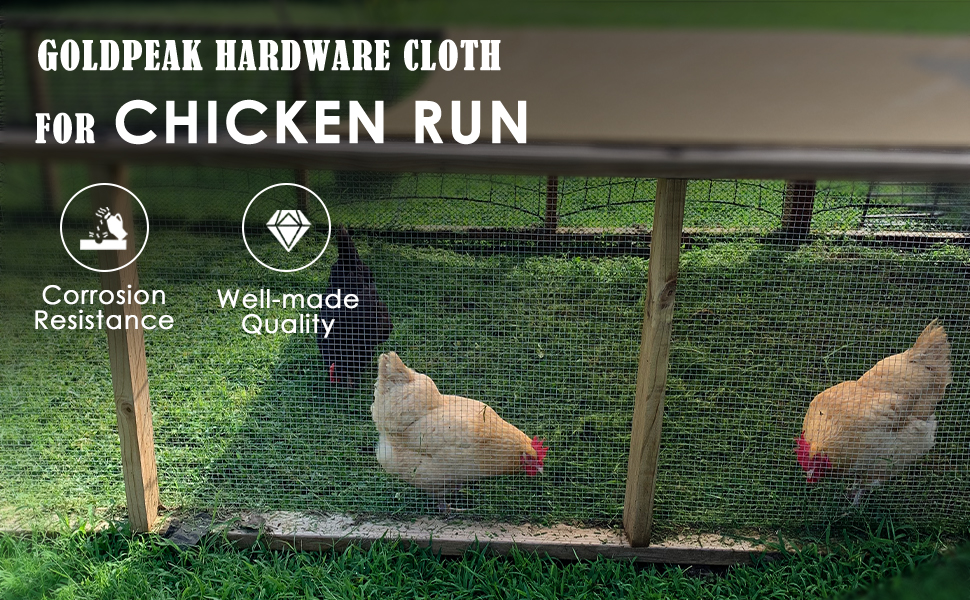 GoldPeak Hardware Cloth 1/2 inch 6ft x 100ft 19 Gauge Chicken Wire