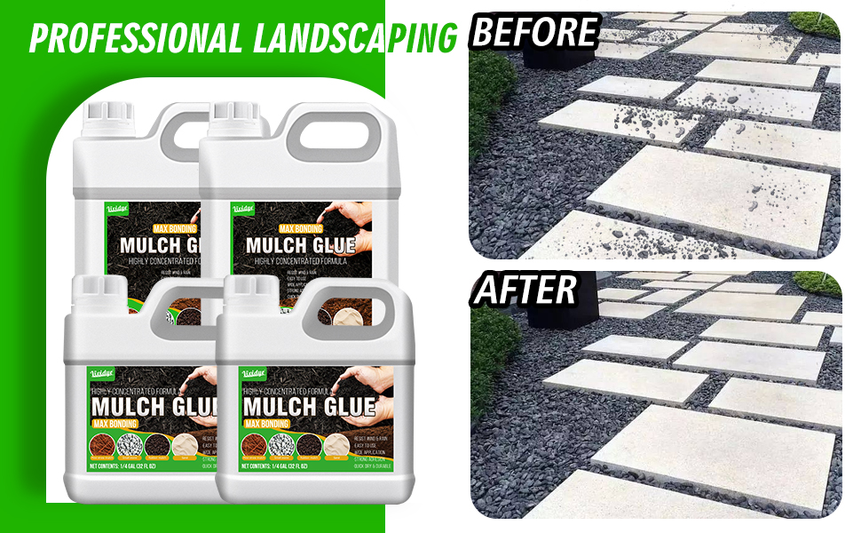 Mulch Glue 1 Gallon Mulch Adhesive Pea Gravel Binder for