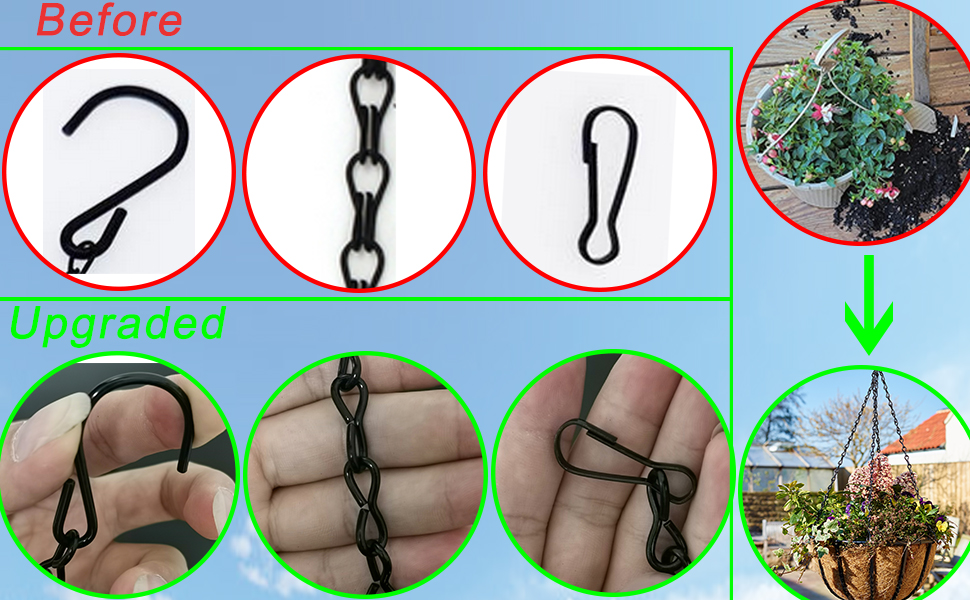 Urmspst Hanging Chains, 5 Pcs 9.5 Inch Garden Plant Hanger