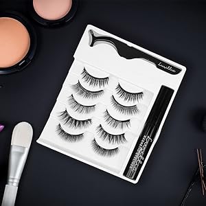 Magnetic Lashes with Eyeliner, Most Natural Looking Magnetic Eyelashes Kit with Applicator