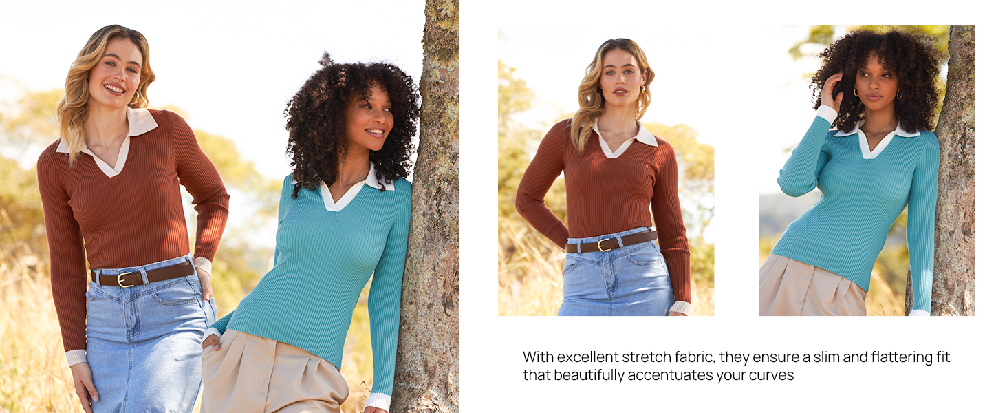 long sleeve ribbed shirt women