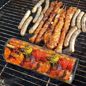 cesta de la parrilla rodante