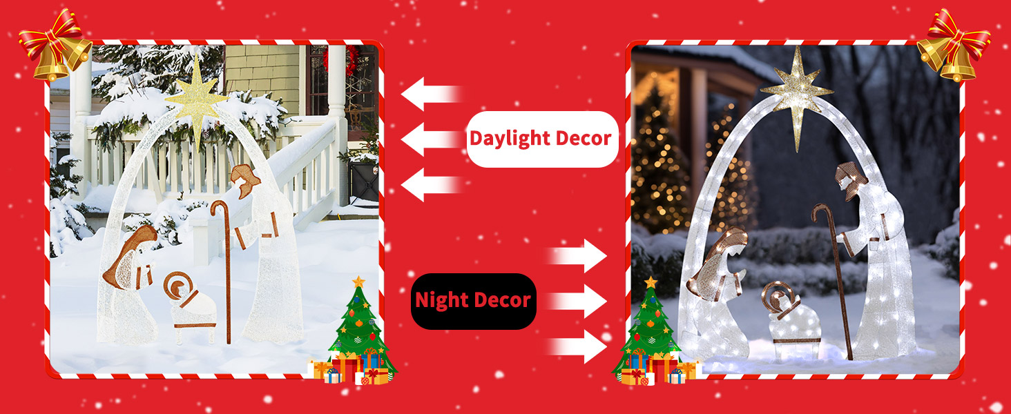 VEIKOU Outdoor Christmas Decorations Lighted Outdoor