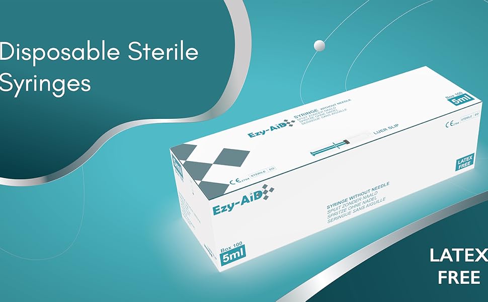 Box 100 2.5ml EzyAid Disposable Sterile Empty Syringe Highly
