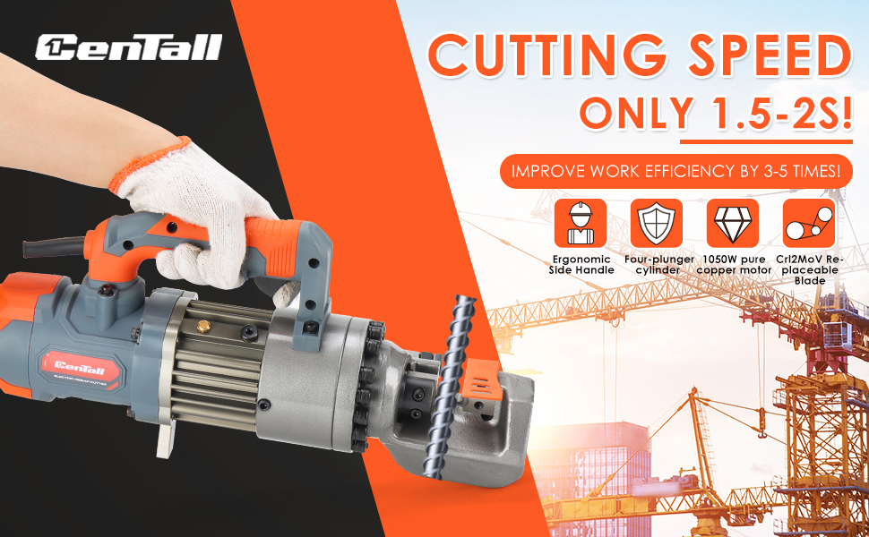 CENTALL 1050W Electric Rebar Cutter, Portable Rebar Cutter, Cutting up