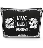 Sitsink Halloween Gifts for Women - Spooky Funny Gifts for Girls, Goth Makeup Bags Live Laugh Lob...