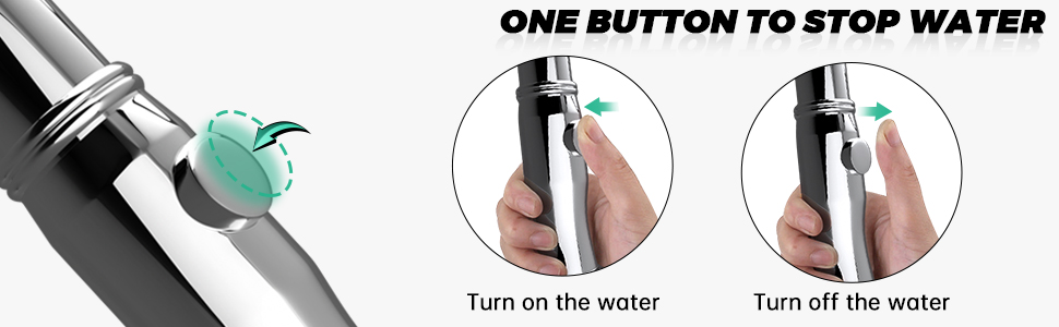 one button to stop water