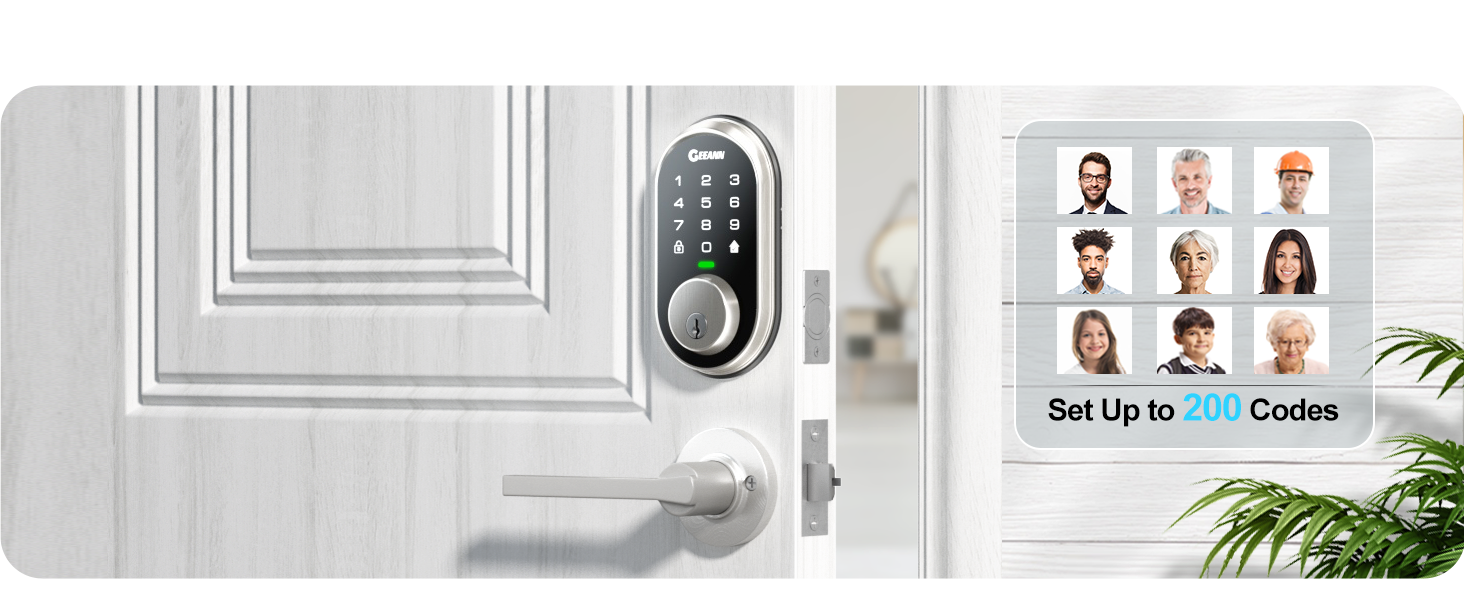 Keyless Entry Door Lock GEEANN Electronic Deadbolt Smart Lock with