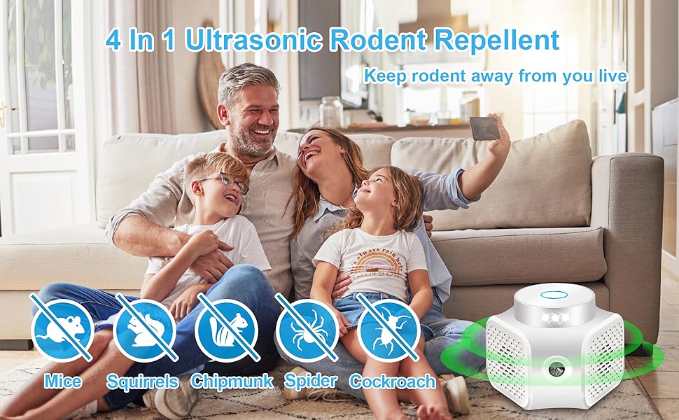 KELLODY Ultrasonic Pest Repeller, Rodent Repellent, Mice