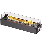 Ciays 28 Inch Table Top Propane Fire Pit, 50,000 BTU Tabletop Firepit with Glass Wind Guard & Gla...