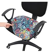 smiry Printed Office Computer Chair Seat Covers, Soft Stretch Washable Universal Rotating Desk Ch...