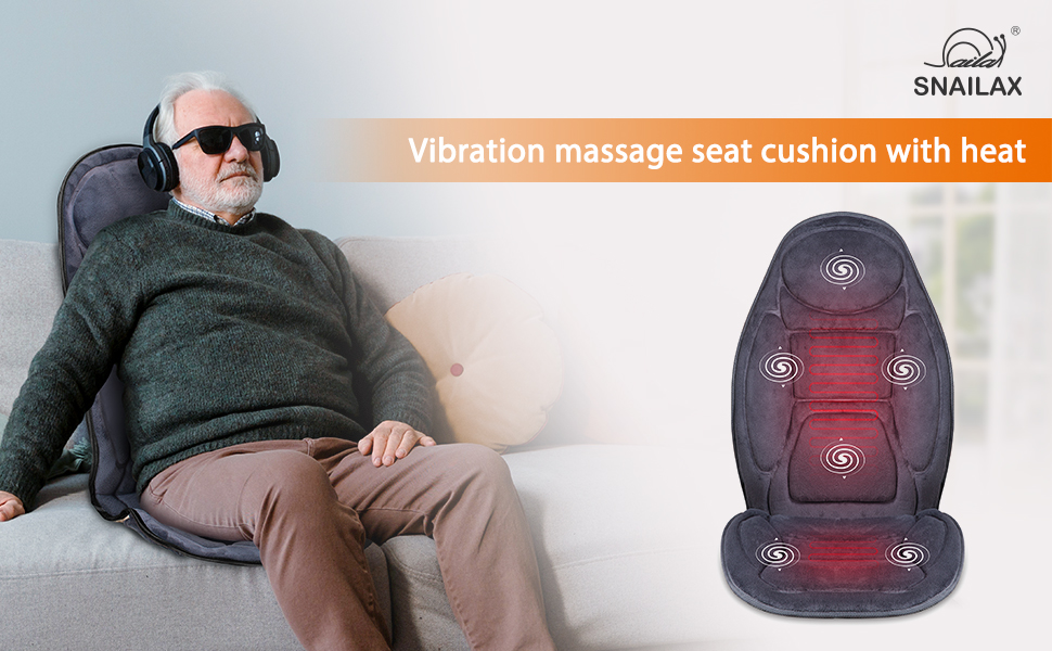 SNAILAX Vibration Massage Seat Cushion with Heat 6