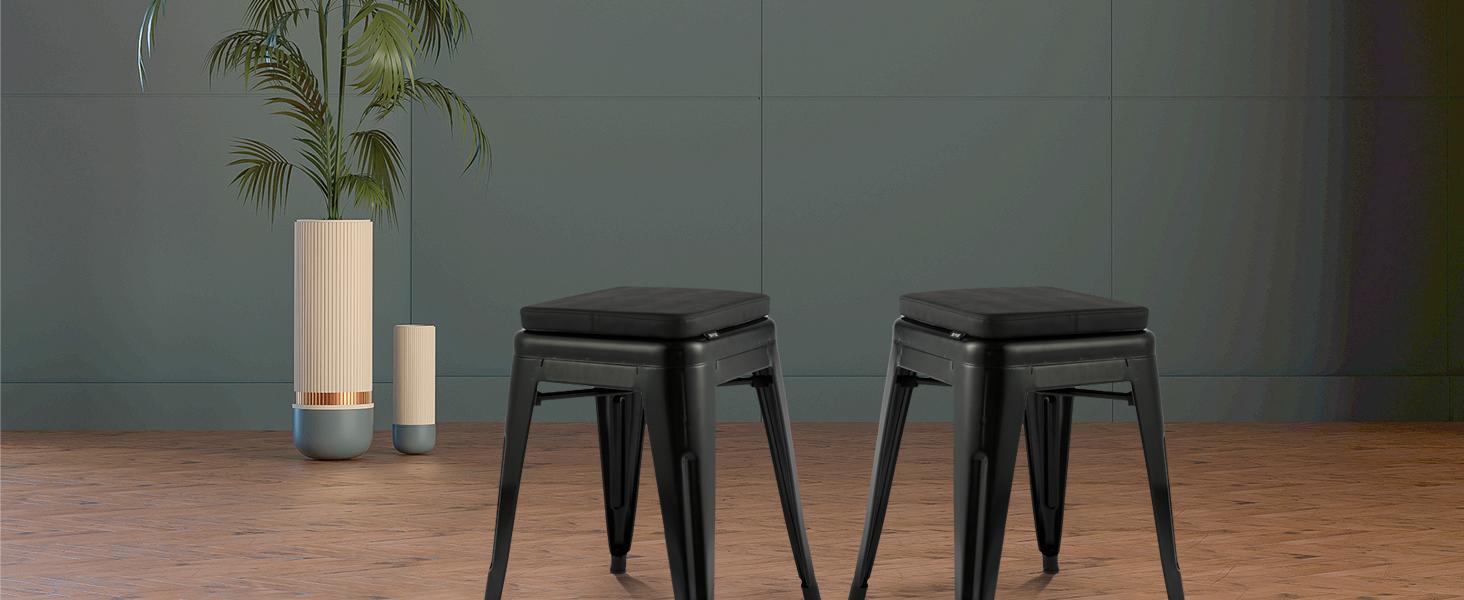 SINOSSO Modern Faux Leather Bar Stool Cushions 4 Pack