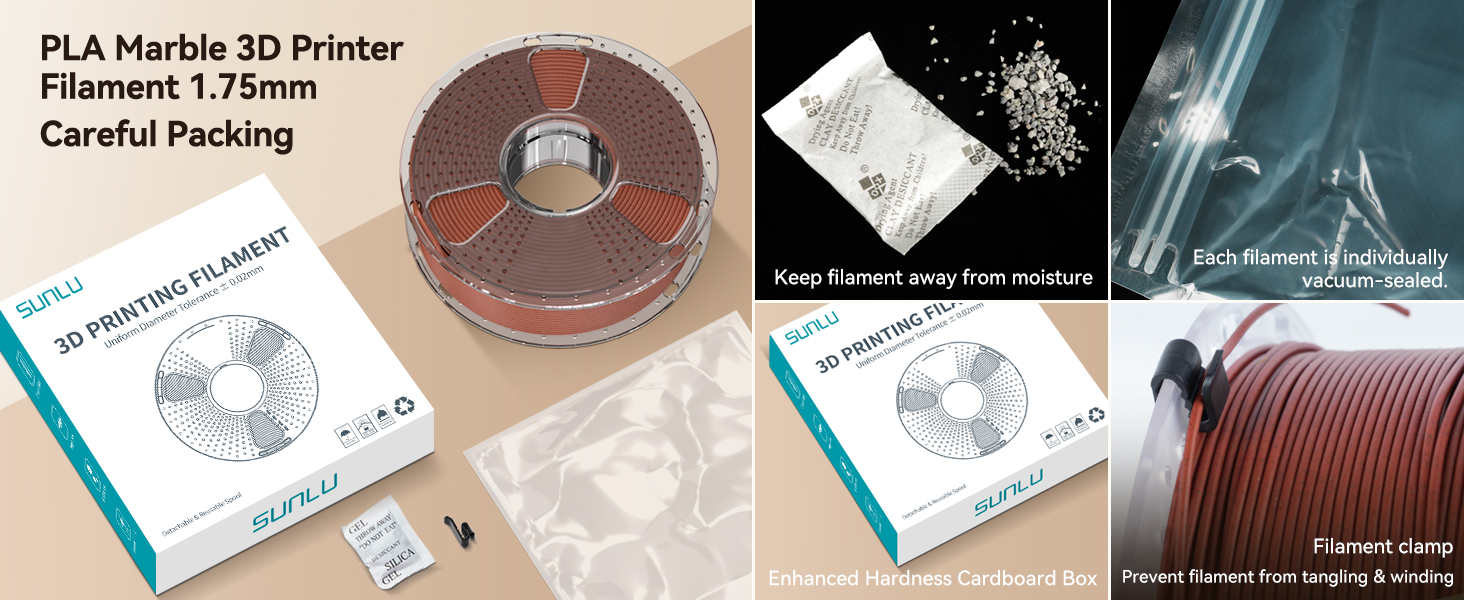 sunlu 3d printer filament marble pla filament high speed