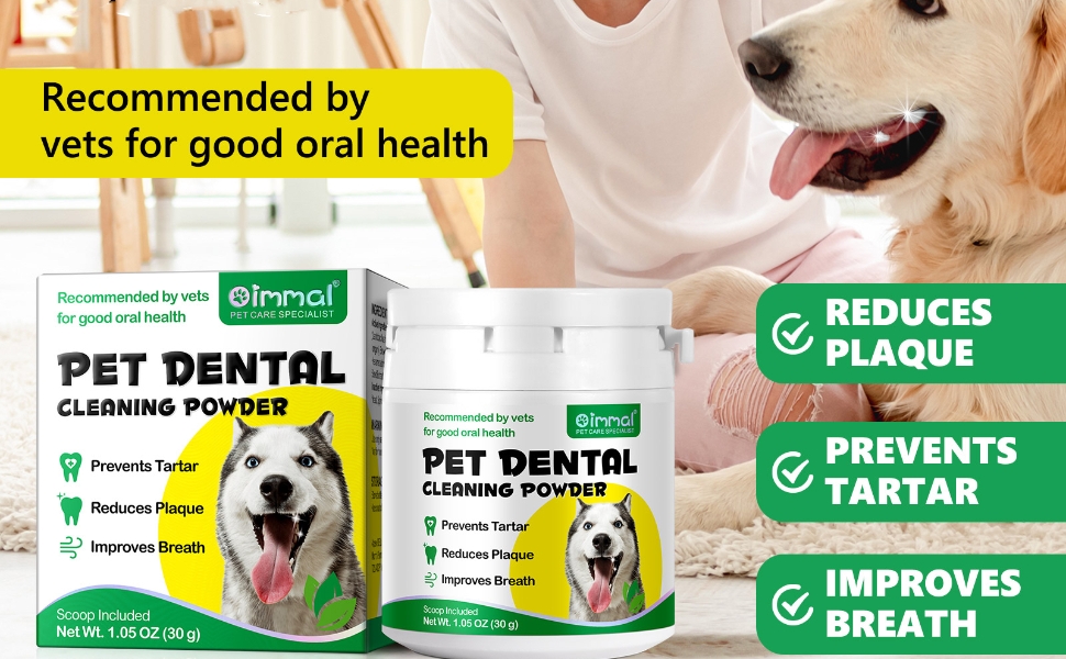 caqorzo Dental Cleaning Powder for Dogs, Teeth Cleaning