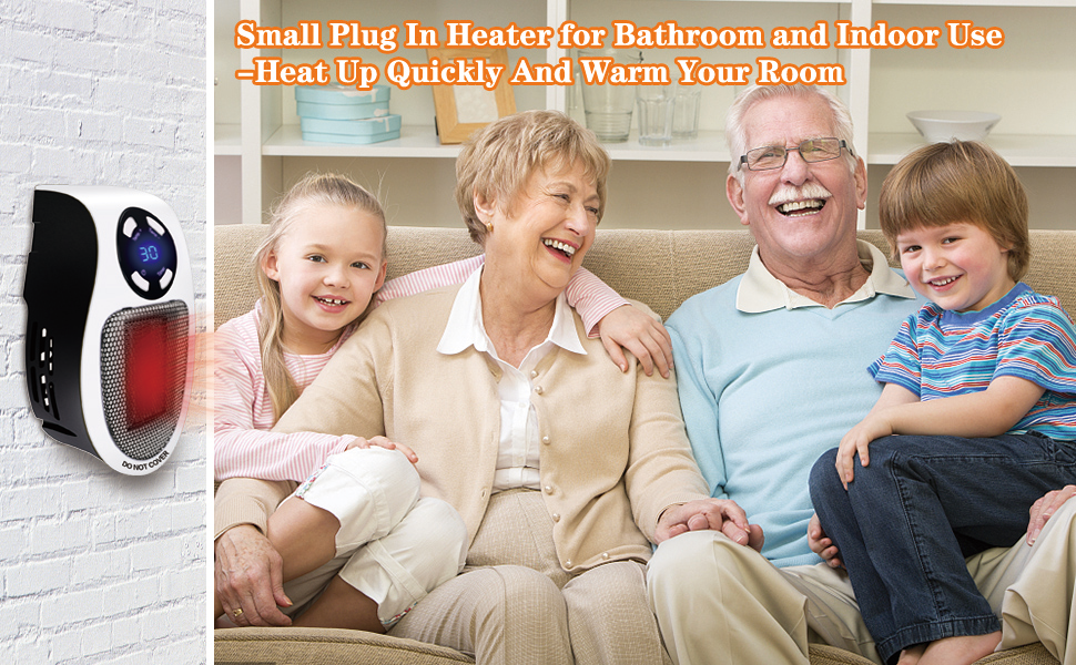 Plug In Heater for Indoor Use 500W Fast Heating Small
