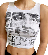 DUKBUBI Women's Y2K Tank Top Crew Neck Sleeveless Eyes Graphic