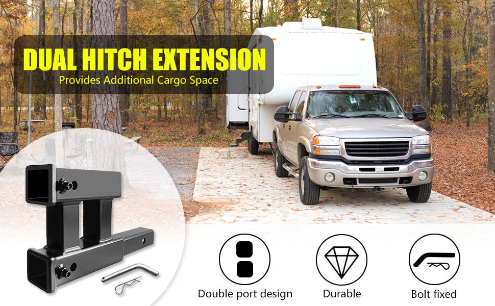 SKYMIRO Dual Hitch Receiver Extender Double Hitch Extension