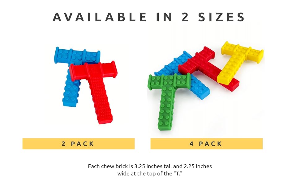 Different combos sensory chew bricks