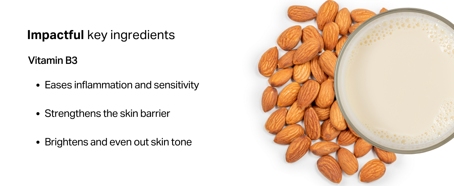 Eases inflammation and sensitivity - Strengthens the skin barrier - Brightens and even out skin tone