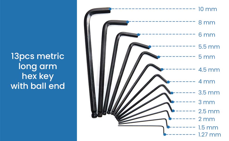 AGARO 26pcs Hex Allen Key Wrench Set Inch/MM With Ball End, Black